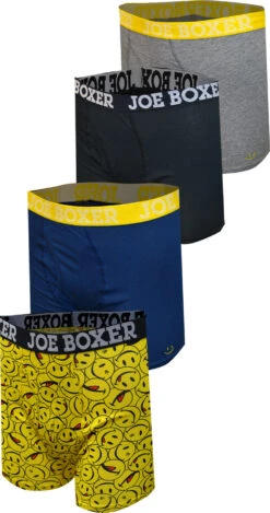 Joe Boxer Iconic Cotton 4 Pack Boxer Briefs(Joe Boxer Iconic Cotton 4 Pack Boxer Briefs)