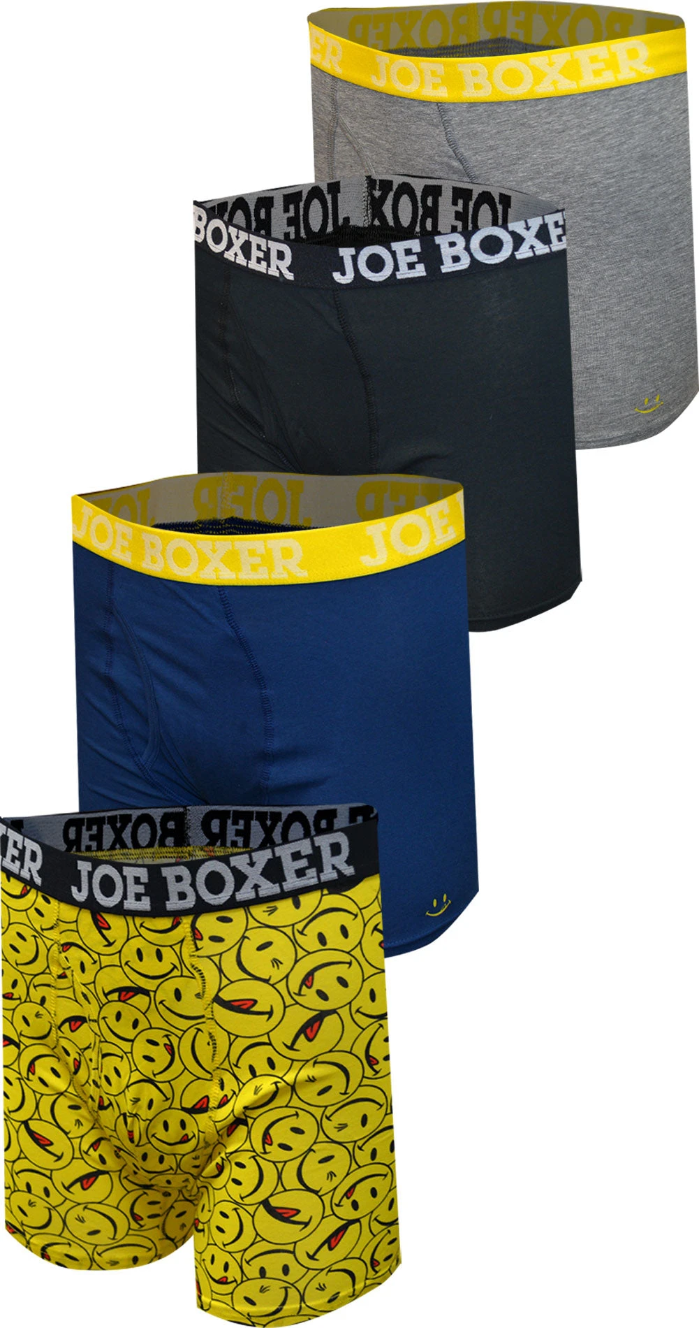 Joe Boxer Iconic Cotton 4 Pack Boxer Briefs(Joe Boxer Iconic Cotton 4 Pack Boxer Briefs)