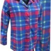 Blue And Pink Plaid Fleece Women's Classic Pajama Set(Blue And Pink Plaid Fleece Womens Classic Pajama Set)