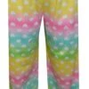 SWEET Pastel Rainbow Hearts French Terry Capri Junior Cut Lounge Pants(Pastel Rainbow And Hearts French Terry Capri Lounge Pants)
