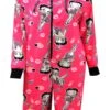 Betty Boop Fuchsia Plus Size Plush Onesie Hoodie Pajama(Betty Boop Fuchsia Plus Size Plush Onesie Hoodie Pajama) -Cozy Vibes Store bbonesiexf 1