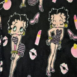 Betty Boop Black Plush Lounge Pants(Betty Boop Black Plush Lounge Pants 1) -Cozy Vibes Store bbpantblkwu 3