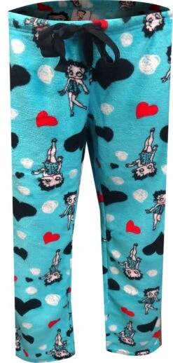 Betty Boop Signature Turquoise Plush Plus Size Lounge Pants(Betty Boop Signature Turquoise Plush Plus Size Lounge Pants) -Cozy Vibes Store bbpantxt 1