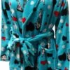 Betty Boop Turquoise Super Soft Plush Robe(Betty Boop Turquoise Super Soft Plush Robe) -Cozy Vibes Store bbrobeturq 1