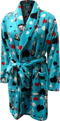 Betty Boop Turquoise Super Soft Plush Robe(Betty Boop Turquoise Super Soft Plush Robe)