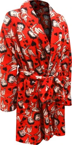 Betty Boop Red Plus Size Super Soft Plush Robe(Betty Boop Red Plus Size Super Soft Plush Robe) -Cozy Vibes Store bbrobexred 2 1171da04 9b1e 416a a110 4002458ae8f6