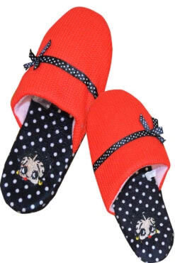 Betty Boop Red And Black Polka Dot Scuff Slippers(Betty Boop Red And Black Polka Dot Scuff Slippers) -Cozy Vibes Store bbslipperred 1 271f7528 3199 4073 a149 7e6e769a3e96