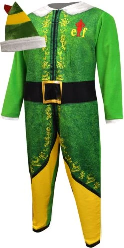 Buddy The Elf Look Like Buddy Onesie Pajama With Hat(Buddy The Elf Look Like Buddy Onesie Pajama With Hat 2)