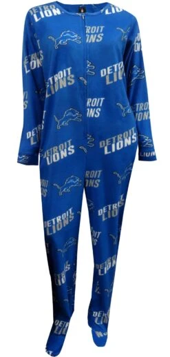 NFL Lions Ladies One Piece Footie Pajama(Detroit Lions Ladies One Piece Footie Pajama)