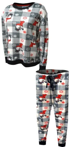Frosty The Snowman Buffalo Plaid Jogger Pajama Set(Frosty The Snowman Buffalo Plaid Jogger Pajama Set) -Cozy Vibes Store fw040xll 2