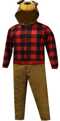 Buffalo Bear Adult Hooded One Piece Pajama(Buffalo Bear Adult Hooded One Piece Pajama)