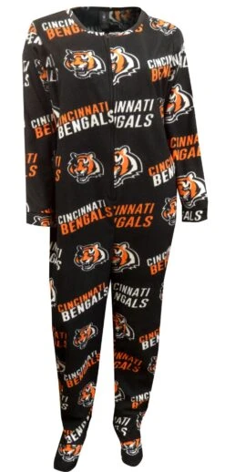 Bengals Football Ladies One Piece Footie Pajama(Cincinnati Bengals Ladies One Piece Footie Pajama 1)
