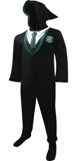 Harry Potter House Uniform Hooded Footie Pajama(Harry Potter Slytherin House Uniform Hooded Footie Pajama)