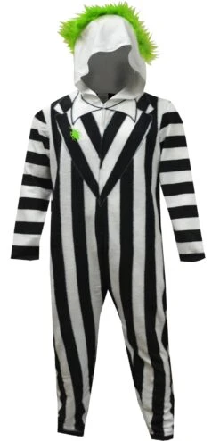 Beetlejuice Hooded Union Suit Onesie Pajama(Beetlejuice Hooded Union Suit Onesie Pajama)