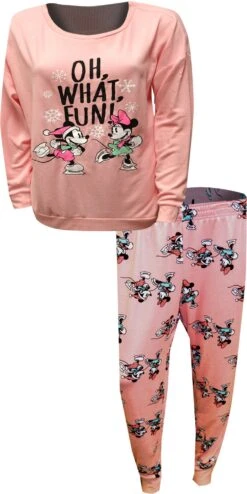 Minnie And Mickey Mouse Oh What Fun Holiday Pajama Set(Minnie And Mickey Mouse Oh What Fun Holiday Pajama Set) -Cozy Vibes Store l8801101mk 1