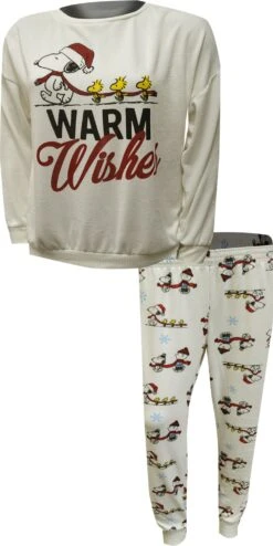 Peanuts Snoopy And Woodstock Warm Holiday Wishes Pajama Set(Peanuts Snoopy And Woodstock Warm Holiday Wishes Pajama Set)