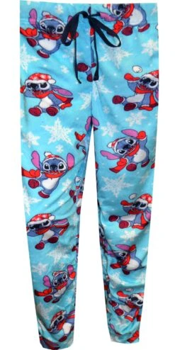 Lilo And Stitch Snow Flake Silky Fleece Ladies Cuffed Sleep Pant(Lilo And Stitch Christmas Silky Fleece Ladies Cuffed Sleep Pant) -Cozy Vibes Store lo055xpt 1 e0376268 9735 44fe 9567 adb124e2335a