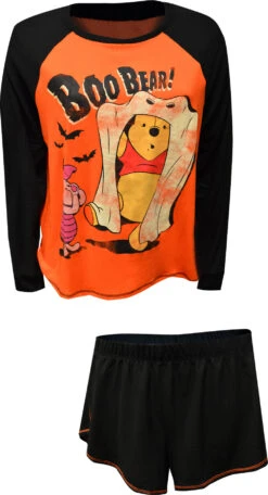 Disney Winnie The Pooh Boo Bear Halloween Shortie Pajama Set(Disney Winne The Pooh Boo Bear Halloween Shortie Pajama Set)