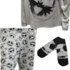 Nightmare Before Christmas Jack Skellington Gray Pajama With Socks(Nightmare Before Christmas Jack Skellington Gray Pajama With Socks) -Cozy Vibes Store lz42920sanb 1