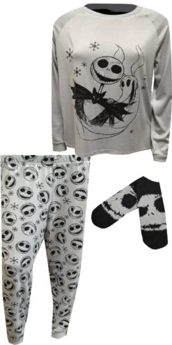 Nightmare Before Christmas Jack Skellington Gray Pajama With Socks(Nightmare Before Christmas Jack Skellington Gray Pajama With Socks)
