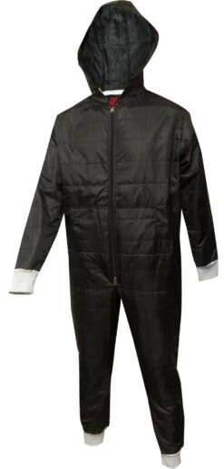 Insulated Super Warm Black One Piece Hooded Pajama(Insulated Super Warm Black One Piece Hooded Pajama)