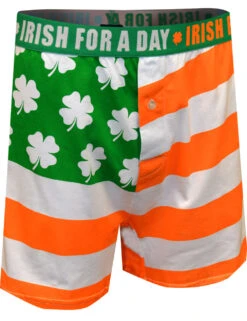 Irish Flag Saint Patrick Irish For A Day Boxer Shorts(Irish For A Day Boxer Shorts)