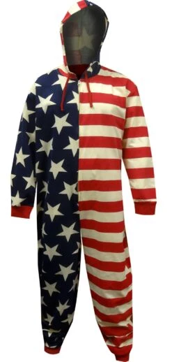 American Flag Stars And Stripes One Piece Pajama(American Flag Stars And Stripes One Piece Pajama)