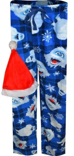 Rudolph The Red-Nosed Reindeer Bumble Plush Lounge Pants With Santa Hat(Rudolph The Red Nosed Reindeer Bumble Plush Lounge Pants With Santa Hat)