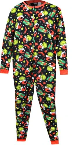 Dr. Seuss Dr Seuss Grinch Merry Whatever Drop Seat Guys Onesie Union Suit(Dr Seuss Grinch Merry Whatever Drop Seat Guys Onesie Union Suit)