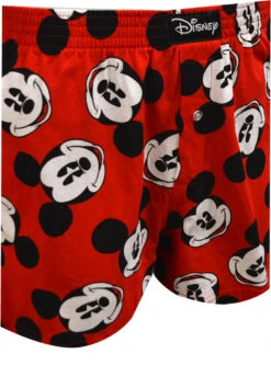 Disney's Mickey Mouse Heads All Over Print Red Cotton Boxer Shorts(Disneys Mickey Mouse Heads All Over Print Red Cotton Boxer Shorts)