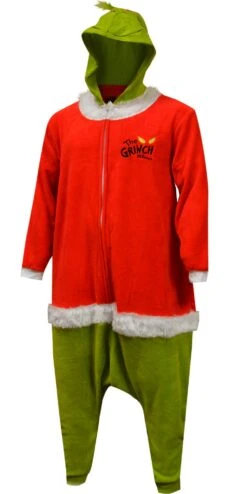 Dr Seuss Santa Claus Grinch Kigarumi Plush One Piece Pajama(Dr Seuss Santa Claus Grinch Kigarumi Plush One Piece Pajama) -Cozy Vibes Store mf24us81 1 fa8a1c48 ec78 4eb4 8608 03d1539acb2f