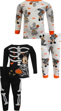 Mickey Mouse Skeleton Halloween Cotton 4 Pc Toddler Pajamas(Mickey Mouse Skeleton Halloween Cotton 4 Pc Toddler Pajamas) -Cozy Vibes Store mk1117dll 1 2e3c9bb0 f602 4a89 97de 8996da154b82