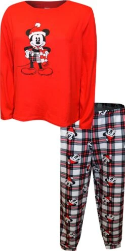 Mickey Mouse Christmas Plaid Women's Pajama Set(Mickey Mouse Christmas Plaid Womens Pajama Set)