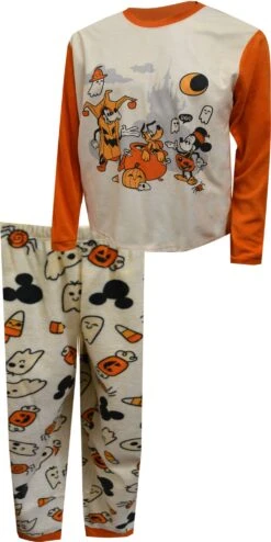 Mickey Mouse And The Gang Halloween Party Mens Fleece Pajama(Mickey Mouse And The Gang Halloween Party Mens Fleece Pajama)
