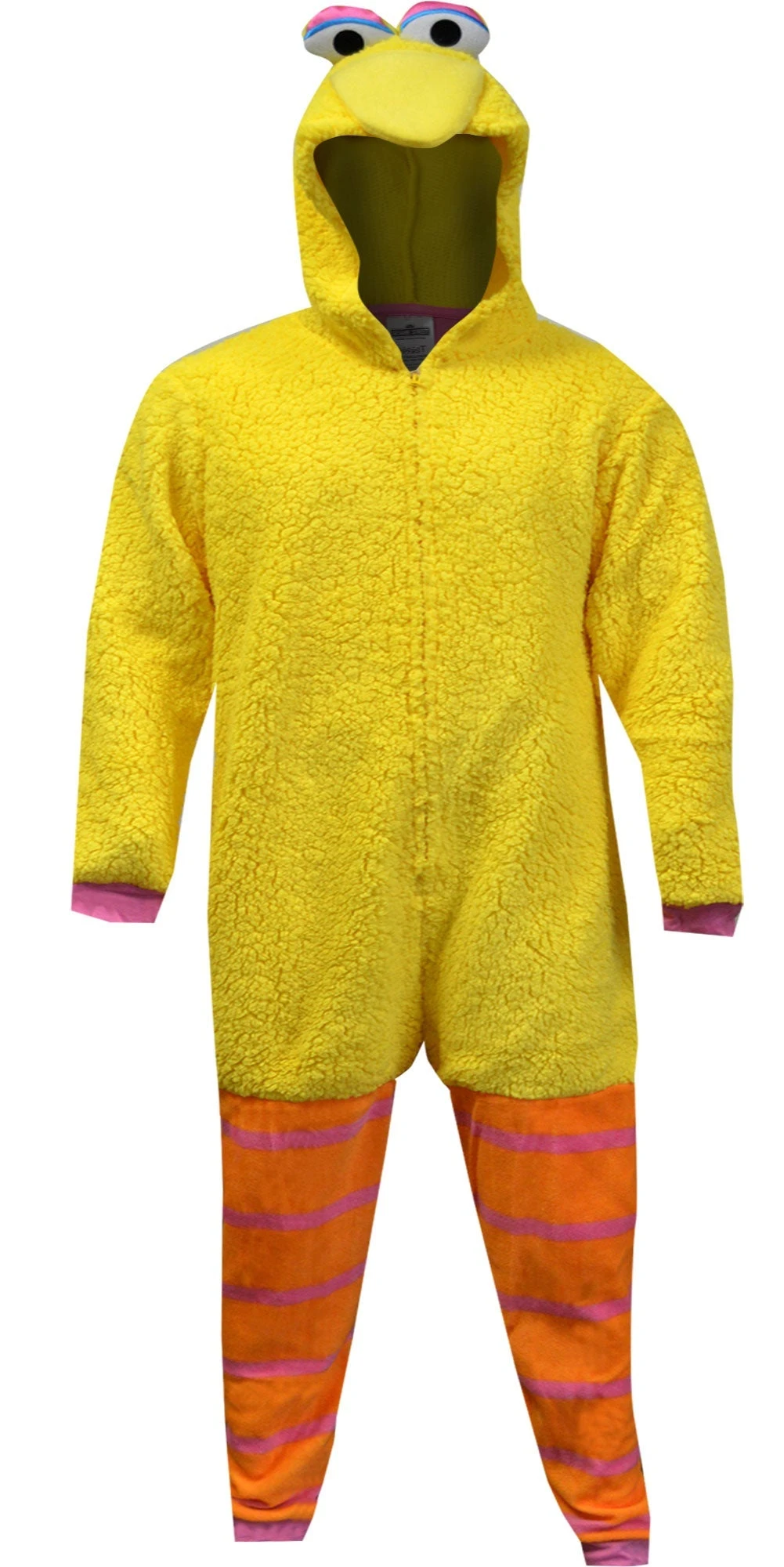 Sesame Street Big Bird Plush Sherpa Hooded Onesie Adult Pajamas(Sesame Street Big Bird Plush Sherpa Hooded Onesie Adult Pajamas) 6 Sesame Street Big Bird Plush Sherpa Hooded Onesie Adult Pajamas(Sesame Street Big Bird Plush Sherpa Hooded Onesie Adult Pajamas) - Image 4