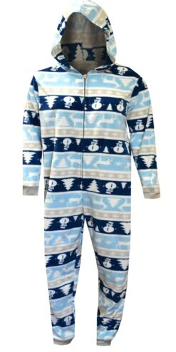 Chill Out Nordic Winter Onesie Hooded Mens Pajama With Drop Seat(Chill Out Nordic Winter Onesie Hooded Mens Pajama With Drop Seat)