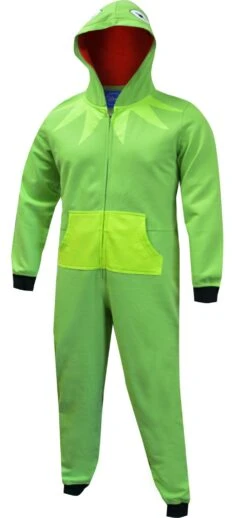 Muppets Kermit Hooded Onesie Union Suit Pajama(Muppets Kermit Hooded Onesie Union Suit Pajama)