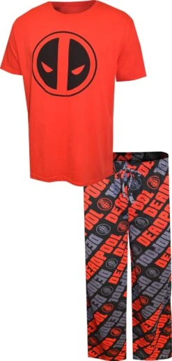 Marvel Comics Deadpool Guys Pajama Set(Marvel Comics Deadpool Logo Pajamas)