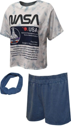 NASA Tie Dye Intentionally Distressed Pajamas With Headband(Nasa Tie Dye Intentionally Distressed Pajamas With Headband)