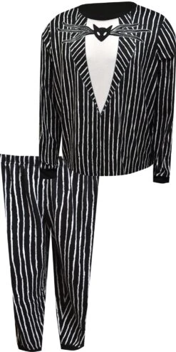 Nightmare Before Christmas Jack Skellington Mens Silky Fleece Pajama(Nightmare Before Christmas Jack Skellington Mens Silky Fleece Pajama)
