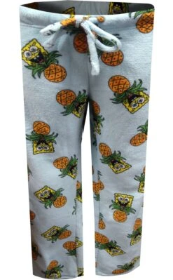 SpongeBob And Pineapples Plush Junior Cut Lounge Pants(Spongebob And Pineapples Light Blue Plush Lounge Pants) -Cozy Vibes Store nk031952 2 4c4f71eb ab36 42ec abb1 925d96fda5bd