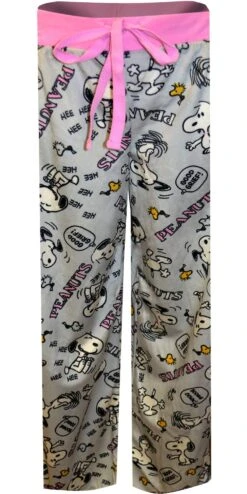 Peanuts Snoopy And Woodstock Ladies Silky Fleece Lounge Pants(Peanuts Snoopy And Woodstock Ladies Silky Fleece Lounge Pants)