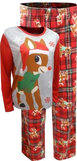 Rudolph The Red-Nosed Reindeer Plus Size Christmas Pajama(Rudolph The Red Nosed Reindeer Plus Size Christmas Pajama)