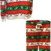 Rudolph The Red-Nosed Reindeer Striped Ladies Christmas Pajama(Rudolph The Red Nosed Reindeer Striped Ladies Christmas Pajama) -Cozy Vibes Store rd083xll 1