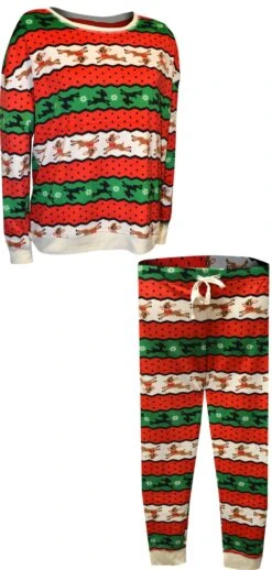 Rudolph The Red-Nosed Reindeer Striped Ladies Christmas Pajama(Rudolph The Red Nosed Reindeer Striped Ladies Christmas Pajama) -Cozy Vibes Store rd083xll 1 a46e965f 31c4 4987 9e4d b17f43b60031