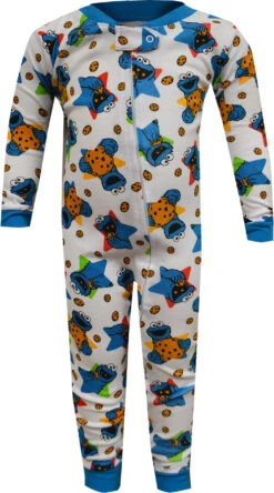 Sesame Street Cookie Monster Cotton Toddler One Piece Pajamas(Sesame Street Cookie Monster Cotton Onesie Toddler Pajamas) -Cozy Vibes Store ss477ebs 1