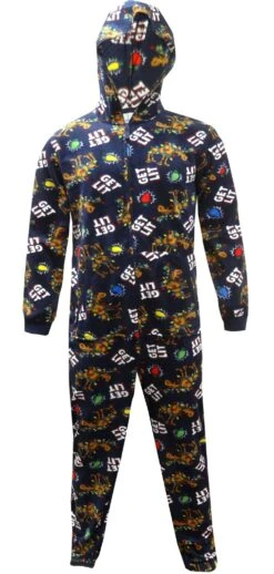 Get Lit Holiday Hooded One Piece Pajama(Get Lit Holiday Hooded One Piece Pajama)