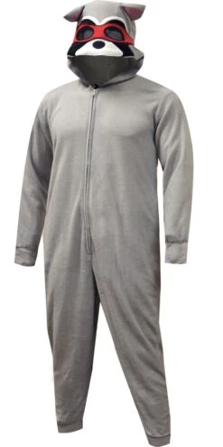 Masked Racoon One Piece Hooded Footie Pajama(Masked Racoon One Piece Hooded Footie Pajama)
