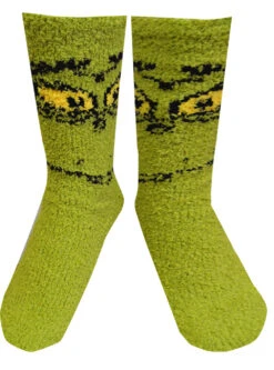 Dr. Seuss' Grinch Face Unisex Adult Fuzzy Slipper Socks(Dr Seuss Grinch Face Unisex Adult Fuzzy Slipper Socks)