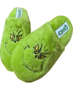 Dr. Seuss' Grinch Face Unisex Adult Scuff Slippers(Dr Seuss Grinch Face Scuff Slippers)